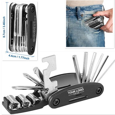 16-in-1 Bicycle Repair Tool- Multi-Function Mechanic Kit