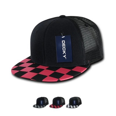 Decky Checker Bill Trucker Snapback Hat