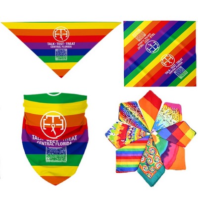 22" x 22" Rainbow LGBT Gay Pride Bandanna