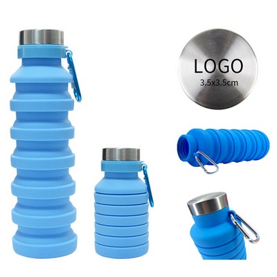 18 Oz Foldable Silicone Water Bottle