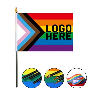 Progress Pride Handheld Flag