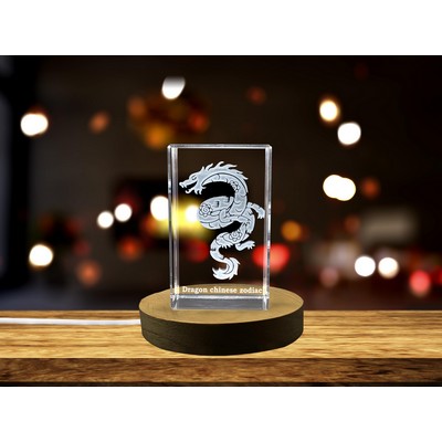 Dragon Chinese Zodiac Sign 3D Engraved Crystal Keepsake Gift