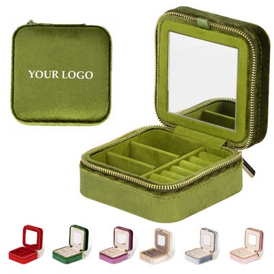 Small Mini Travel Portable Velvet Jewelry Box