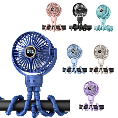 Portable Baby Stroller Fan With LED Display