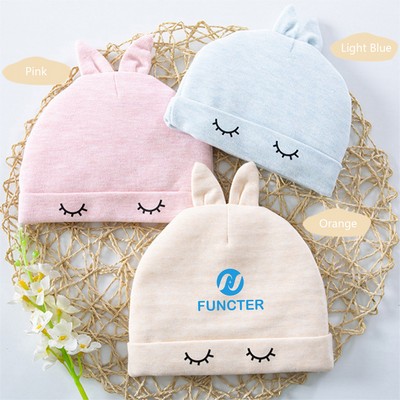 Newborn Infant Baby Beanie for Girls Boys Hats 0-6 Months Cute Eyelash Pattern Hat