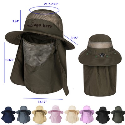 Outdoor Face Cover Boonie Cap with Neck Flap