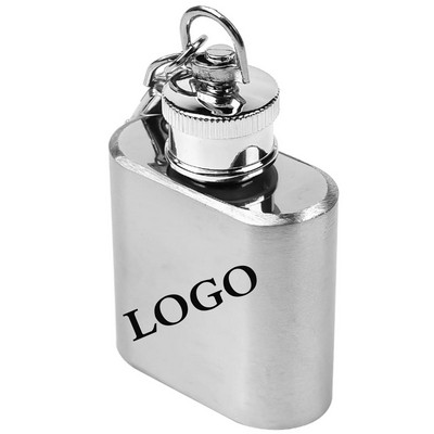 Mini Pocket Stainless Steel Hip Flasks with Keychain