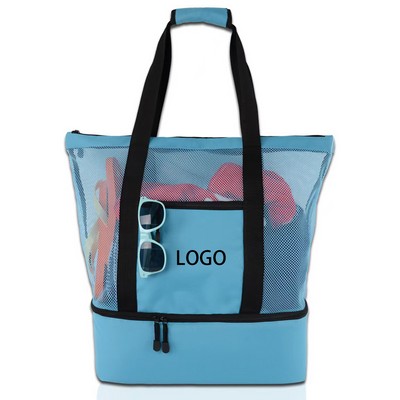 Beach Tote Bag W/ Insulated Cooler