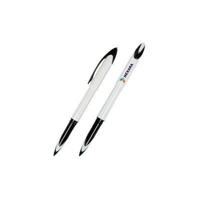 Uniball Air White Barrel And Black Trim Capped Pen