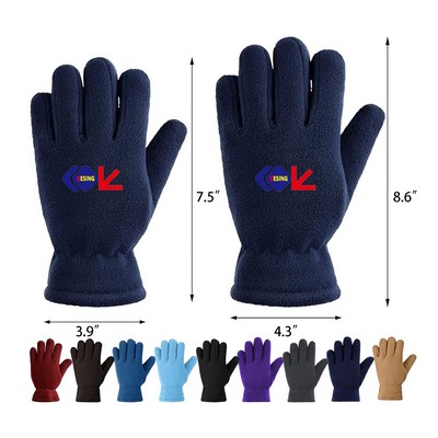 Kids Fleece Winter Gloves Warm Full Fingers Gloves for Boys Girls Snow Outdoors Activities Supplies