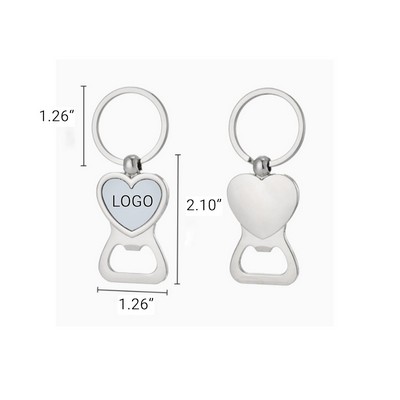 3" Custom Zinc Alloy Heart Shaped Bottle Open Keychain MOQ100PCS