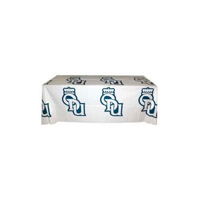 Step & Repeat White Recyclable Plastic Table Cover (108"x54")