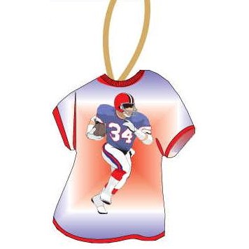 Football Player Promotional T-Shirt Ornament w/ Black Back (4 Square Inch)