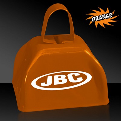 3" Orange Metal Cowbell(Pad Printed)