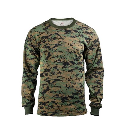 Woodland Digital Camouflage Long Sleeve T-Shirt (2XL)