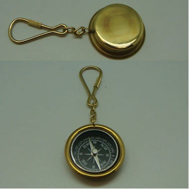 Brass Compass Keychain