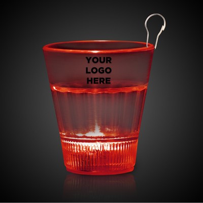 Red LED 2oz Shot Glass Medallion