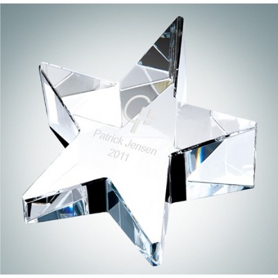 Slant Star Optical Crystal Paper Weight