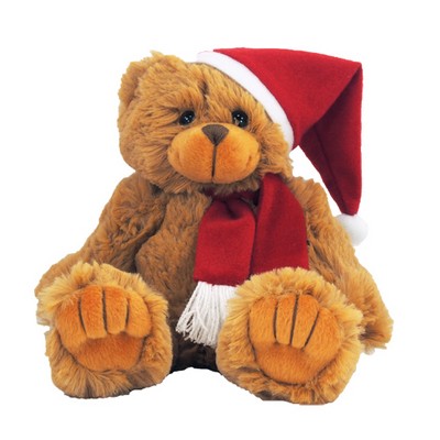 9" Peter Bear Santa Stuffed Animal