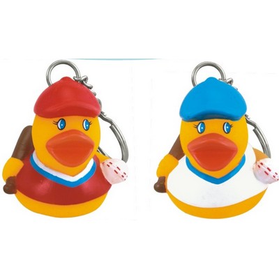 Rubber Baseball Duck Key Chain©