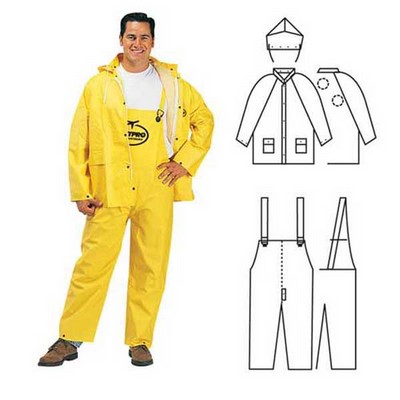 PVC Polyester 3 Piece Yellow Rainsuit