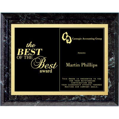 Black Marble Finish Award Plaque 10.5"x13"