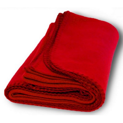 Fleece Blanket 50" X 60"- (Imprinted) - Red