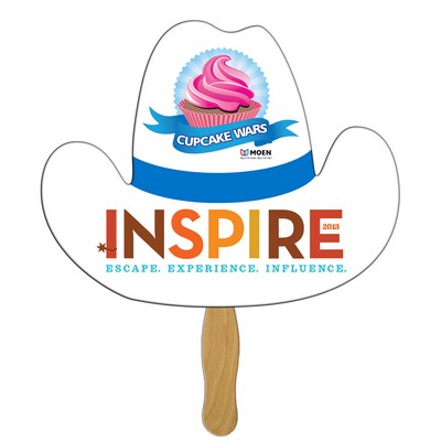 Cowboy Hat Hand Fan Full Color (1 Side)