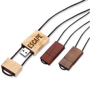 Woodwear USB Flash Drive w/Lanyard (64 GB)