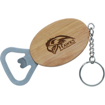 Bamboo Bottle Opener Keychain