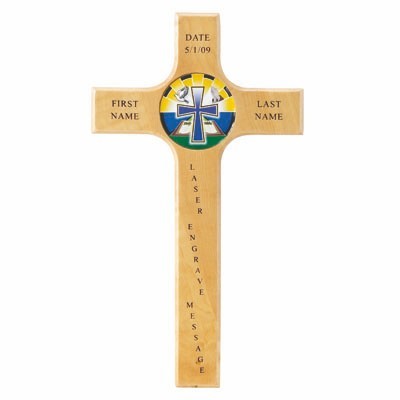 10" Wood Cross w/2" Medallion Holder