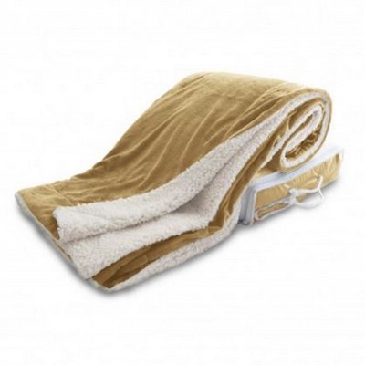 Oversized Micro Mink Sherpa Blanket (Overseas) - Camel