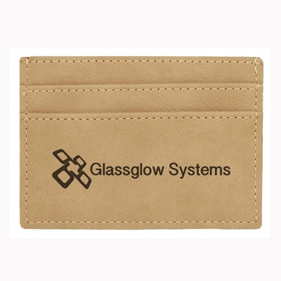 Leatherette Money Clip - Light Brown Screen Imprinted