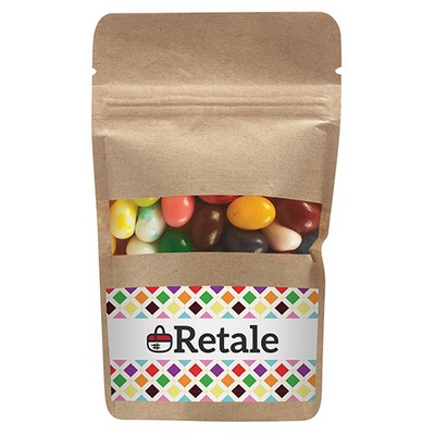 Resealable Kraft Window Pouch w/ Jelly Belly® Jelly Beans