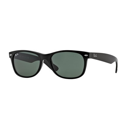 Ray-Ban® Black/Green Medium Frame New Wayfarer Sunglasses