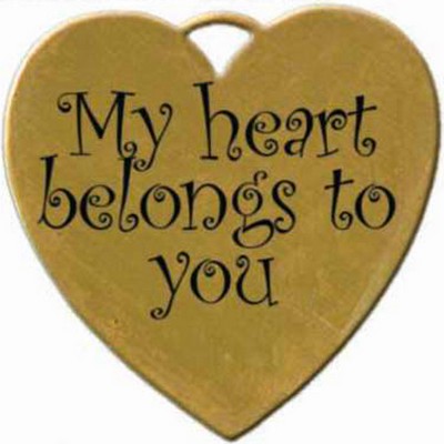 Brass Heart Pet / ID Tag (1 1/2"x1 1/2")