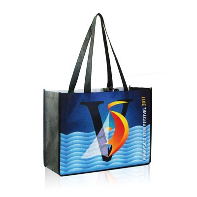 P.E.T. 90 GSM Non-Woven Sublimated Tote Bag Front & Back Only (16"x12"x6")