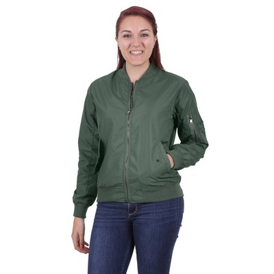 Women's Sage Enhanced Nylon MA-1 Flight Jacket (S-XL)