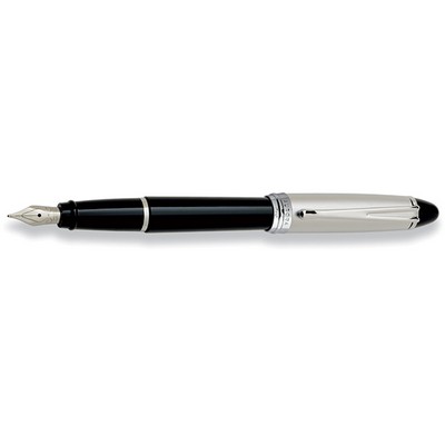 Luxury Line Aurora Ipsilon Silver Chrome Plated Cap w/Black Barrel Fountain Pen