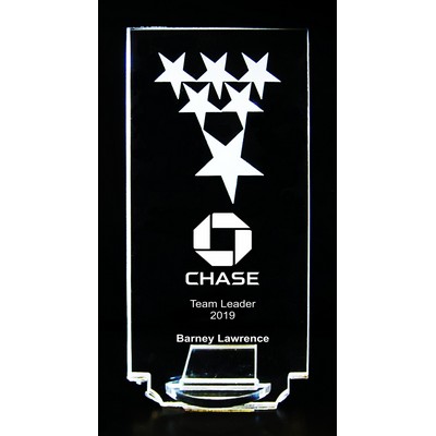 VALUE LINE! Acrylic Engraved Award - 6" Leadership Star - Key Base