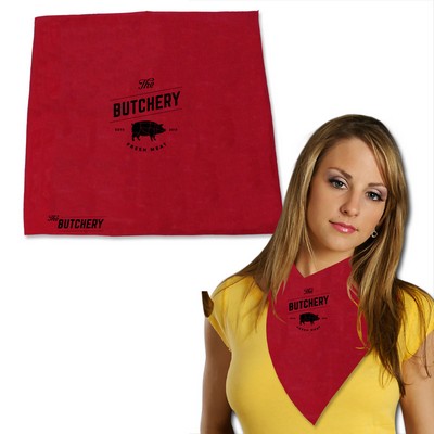 22" Silk Screened Solid Red Cotton Bandana