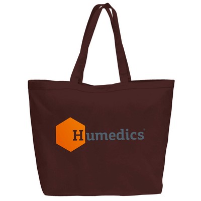 Canvas Big Tote Brown --1-Color Imprint