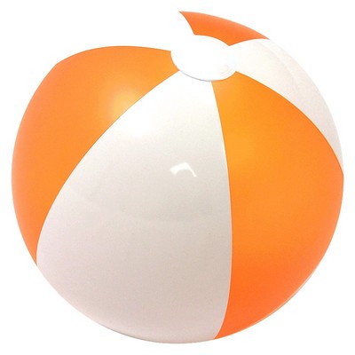 24"Deflated Inflatable Opaque Orange and White Beach Ball