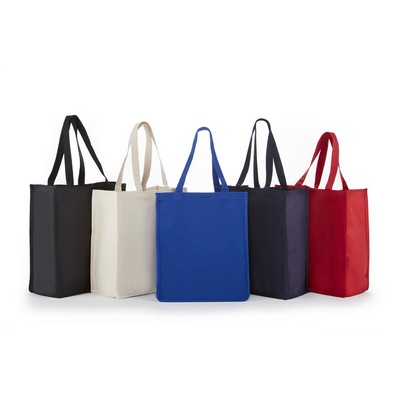 12.ozHeavy Cotton Canvas Shopper Tote w/Fancy Handles & Full Side & Bottom Gusset 14"x17"x7"NATURAL