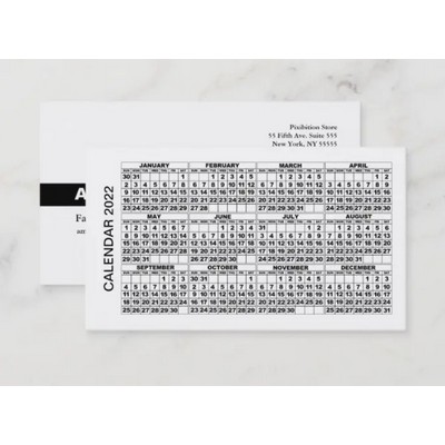 CALENDAR PLASTIC CARD (3.37''x2.12'')