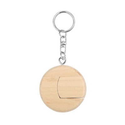 Wooden Swivel Round Shape Custom USB Flash Drives