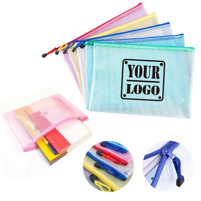 A4 Mesh Zipper File Pouch