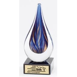 Royal Twist Art Glass Award 7"H