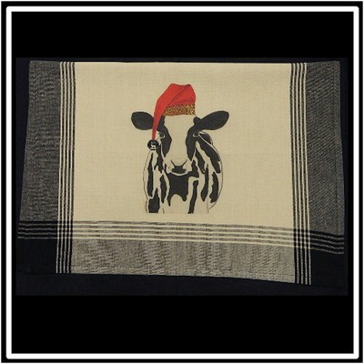 Black/Tea Dyed Plaid Kitchen Towel with Custom Print