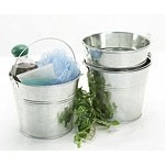 4" Galvanized Round Pail w/Metal Handle